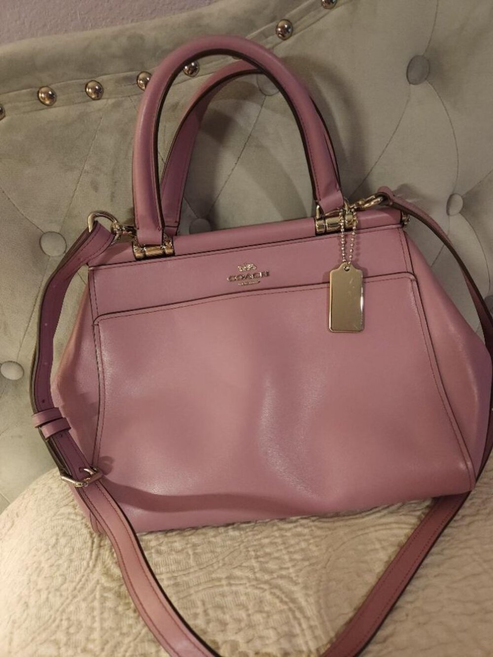 Coach mauve leather handbag